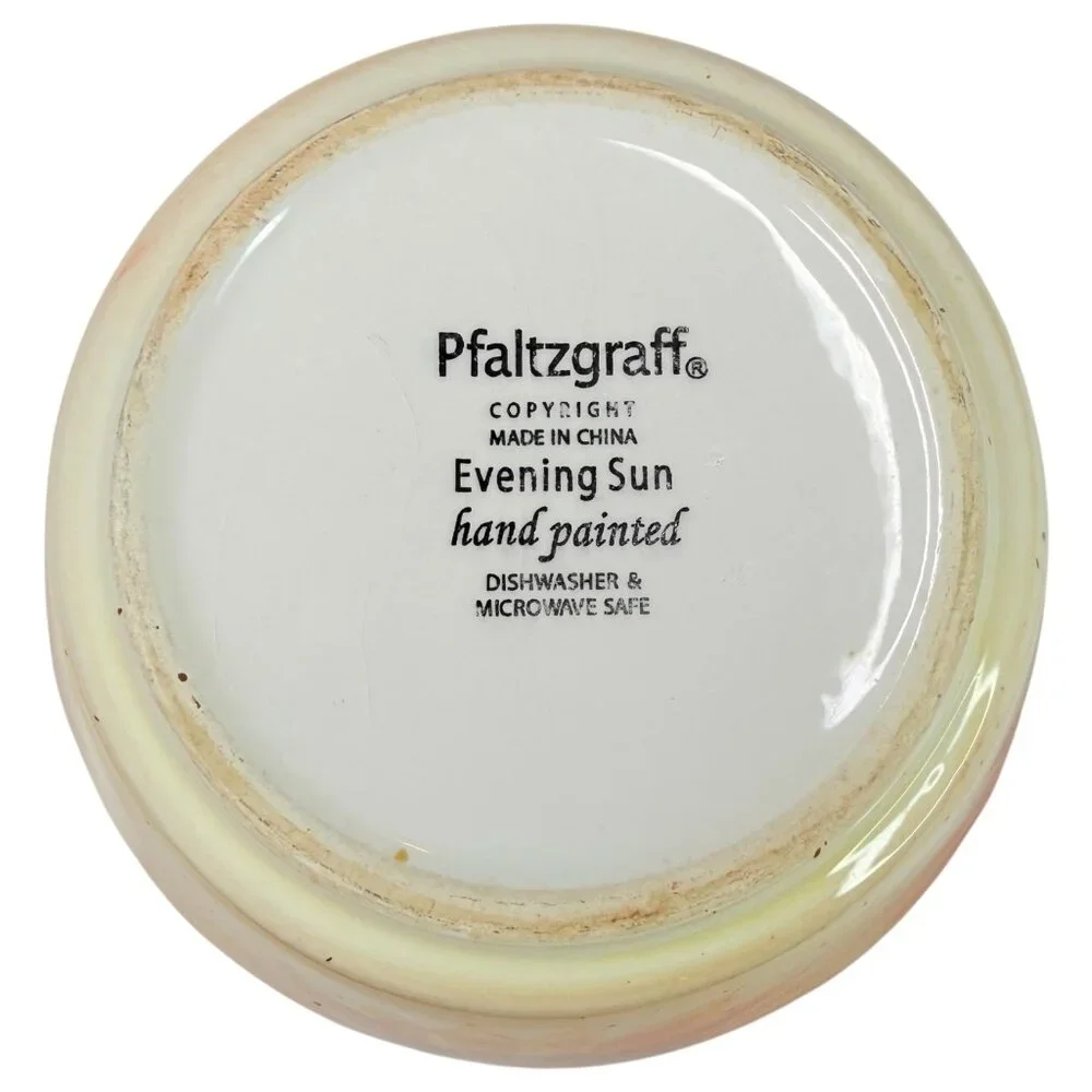Pfaltzgraff Evening Sun Sunflower Bowl Set Of 2 Hand Painted Soup Cereal Ceramic
